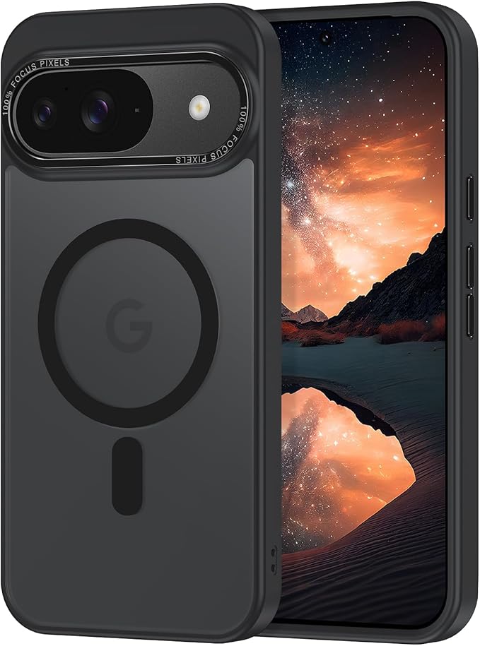 Magnetic for Google Pixel 10/Pixel 10 Pro Case, [Military Grade Drop Protection] [Compatible with MagSafe] Shockproof Slim Translucent Matte Anti-Slip for Women Girls Men Case, Black