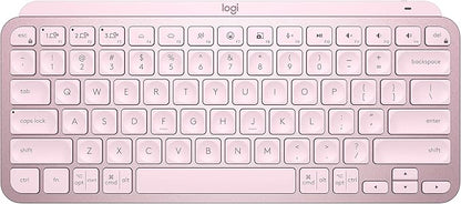 Logitech MX Keys Mini Minimalist Wireless Illuminated Keyboard, Compact, Bluetooth, Backlit, USB-C, Compatible with Apple macOS, iOS, Windows, Linux, Android, Metal Build - Rose