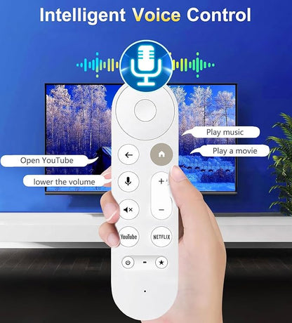 New Replacement Voice Remote Control for Chromecast-Google-TV 4K/ HD, for Google TV Streamer 4K Box, with Voice Function, with 2 Shortcut Buttons