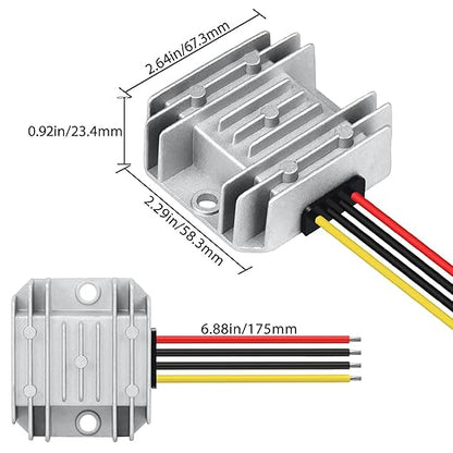 LeMotech DC 36v/48v to 12v Converter 5A 60W Step Down Converter Voltage Reducer IP68 Waterproof Transformer for Golf Cart Truck Boat Vehicle