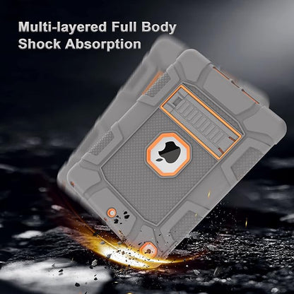 Rantice iPad 9th Generation Case, iPad 8th Generation Case, iPad 7th Generation Case, Hybrid Shockproof Rugged Drop Protection Cover with Kickstand for iPad 10.2'' (Gray+Orange)