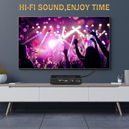 Elecan Premium RCA Cable 20 Ft (Hi-Fi Sound-16 AWG-Shielded) 2 RCA Male to 2 RCA Male Stereo Audio Cable, Gold Plated-Aluminum Alloy Shell-Pure Copper-Braided RCA Cord for Home Theater Speakers + Ties