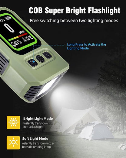 3-in-1 Portable Carbon Monoxide Detector.Visual Alarm for Camping,Travel,RV.More Than 300H Standby . Equipped With a Flashlight, Magnetic Back and Hook.Featuring CO, Temperature and Humidity Sensors