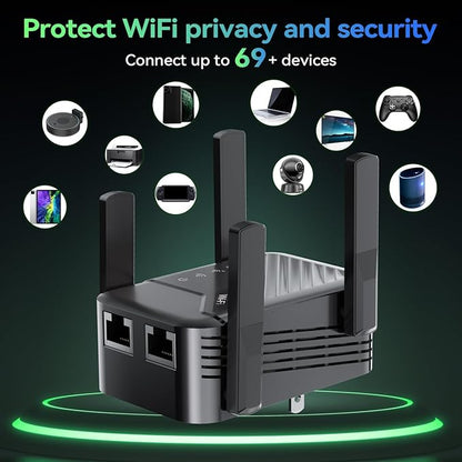2026 Best WiFi Extender Signal Booster, Internet Extender Covers Up to 13389 Sq.ft for Home, Long Range WiFi Repeater with Ethernet Port, Wireless Router Amplifier Easy Setup,Wide Compatibility