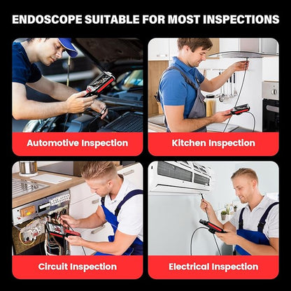 Endoscope Camera with Light: 5" Dual-Lens Inspection Borescope Camera for Sewer - 16.4ft Waterproof Industrial Endoscope - Flexible Snake Bore Scope for Plumbing Automotive