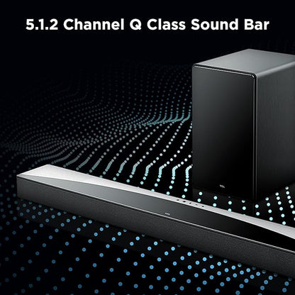 TCL Q75H 5.1.2 Sound Bar with Wireless Subwoofer for Smart TV | Dolby Atmos DTS:X Auto Room Calibration | 620W Power Bluetooth Home Theater Speaker | App Control & Remote Control | Latest Model