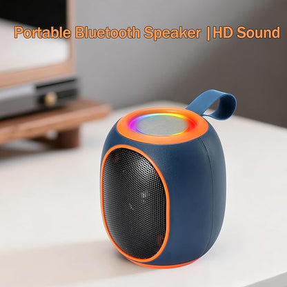 Portable Bluetooth Speaker – 8W HD audio quality, TWS stereo pairing, LED light show, compact and portable, suitable for outdoor use, can be used in cars, travel and parties, a cool teen gift(Blue)