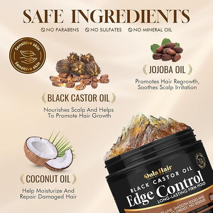 Edge Control Gel for 4C Hair Braiding Hair Gel Firm Hold, Hair Styling Wax Non-Greasy No Flaking 4.2 Oz