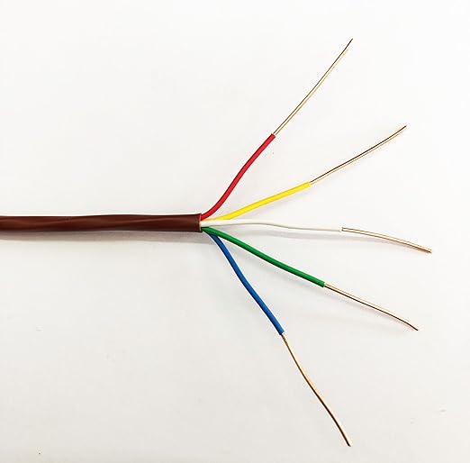 eastwire 18/5 100ft Thermostat Wire - Solid Copper 18 Gauge 5 Conductors Power Circuit Cable for Heating & air Conditioning Equipment, doorbells and Other Indoor/Outdoor Low Voltage Applications Use