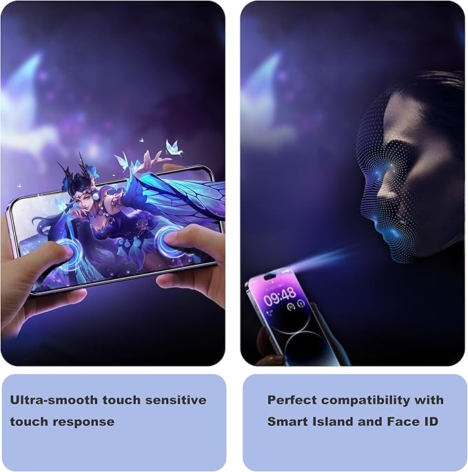 Matte Privacy Screen Protector for iPhone 13ProMax and iPhone 14Plus Screen Protector Anti-Glare, Anti-Spy Tempered Glass Film, Smooth and Responsive Touch Anti-Scratch Glass