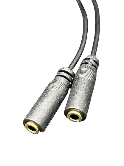 MasterStor Stereo Jack Splitter Cable3.5mm Male to 2 X Female Gold Plated Connector Adapter for Headphone Speakers, Mp3 Player, Mobile Phone,Laptop, PC,ipod (Black)