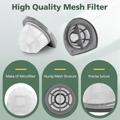 6 PACK 2033 Replacement Filter Compatible with Bissell Featherweight Stick Lightweight Bagless Vacuum Cleaner 20331, 20333, 20334, 20336, 20339, 2033M,6 Mesh Filter 6 Foam Filters, Replace No.1611508