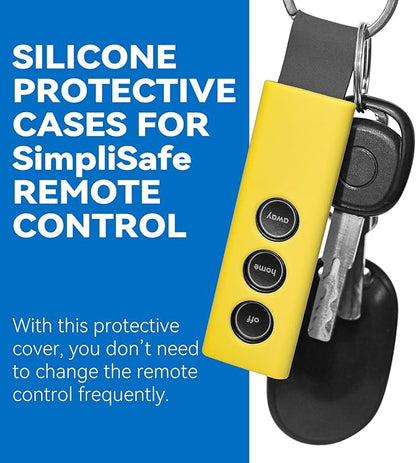Protective Silicone Cover Case for SimpliSafe KeyFob - Arm and Disarm Remotely, Flexible Case for SimpliSafe Home Security System KeyFob - Latest Gen (Yellow)
