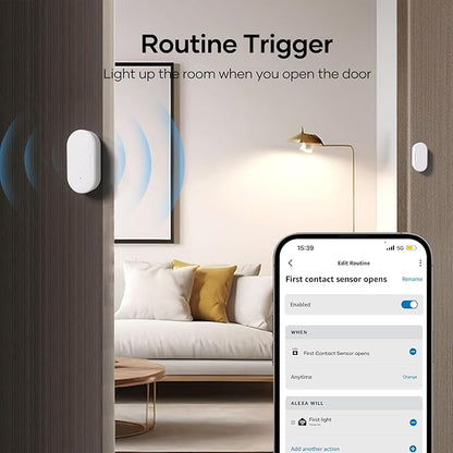 Zigbee Door Sensor 4 Pack, Mini Smart Door Sensor, Home Automation, Kid Safety, Compatible with SmartThings, Alexa, Home Assistant, Aeotec, Hubitat, Homey with Build-in Zigbee Hub, Hub Required