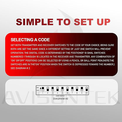 2 X Multi-Code 3089 3060 MultiCode 308911 Linear MCS308911, 10 Dip Switch Gate Opener Remote 300MHZ, Multi Code Garage Door Opener【10-Year-Warranty】