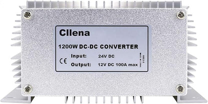 Cllena DC 24V to 12V 100A 1200W Waterproof Buck Transformer Power Supply