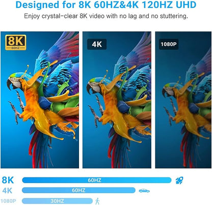 FERRISA 8K 4X2 HDMI Matrix 4 in 2 Out HDMI 2.1 Matrix HDMI Video Switcher Splitter +Optical & L/R Audio Output,Support 4K 120Hz,HDR10 HDCP2.3 Dol-by Vision Atmos SPDIF 5.1CH ARC CEC with IR Remote