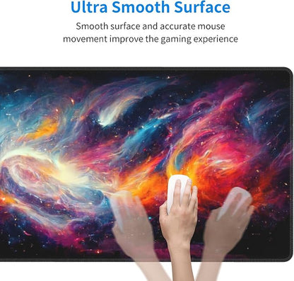 Galaxy Extended Big Mouse Pad Large,XL Gaming Mouse Pad Desk Pad,31.5x11.8inch Long Computer Keyboard Mouse Mat Mousepad with 3mm Non-Slip Base for Home Office Work