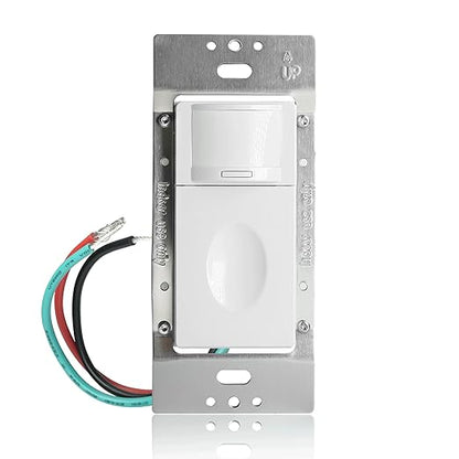 RAYZEEK Motion Sensor Light Switch, 10A, Single Pole, No Neutral Wire, PC Fireproof, 3-in-1 OCC & VAC & Manual On/Off Override Selectable, Motion Sensor Wall Switch for LED/CFL/Incandescent, UL Listed