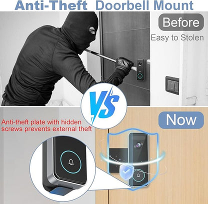 Anti-Theft Video Doorbell Mount Compatible with Aosu, No Drill Doorbell Camera Mount, Adjustable Mounting Bracket Holder Accessories for Apartment Rentals, Enhanced Protection Doorbell Mount Bracket