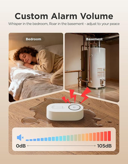 GoveeLife Upgraded Smart Water Leak Detector 1s with 1804ft Ultra-Long Range, WiFi Water Sensor with SMS/Email/APP Push and Sound Alarm,5-Year Battery Life, 5 Pack, Suit for Home, Basement, Kitchen