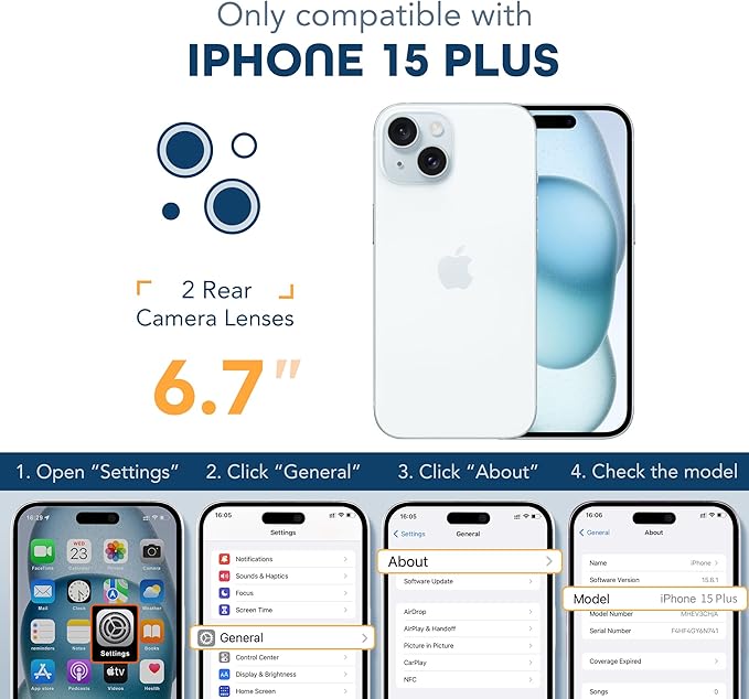 Magnetic for iPhone 15 Plus Case, Compatible with MagSafe, Built-in Privacy Screen Protector and Camera Protection, Anti Spy Full Body Dustproof Shockproof Hard Phone Case 6.7", Sky Blue