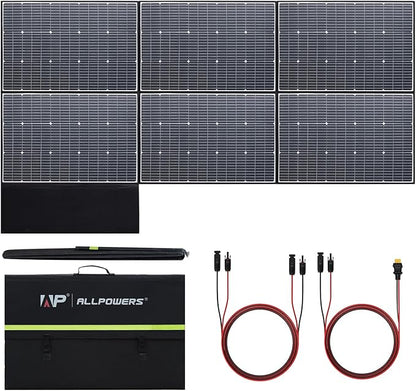 ALLPOWERS SP039 600W Foldable Solar Panel, 24% Efficient IP66 Waterproof for RV Camping Home & 12V Systems, Compact Portable Design（SP039-600W