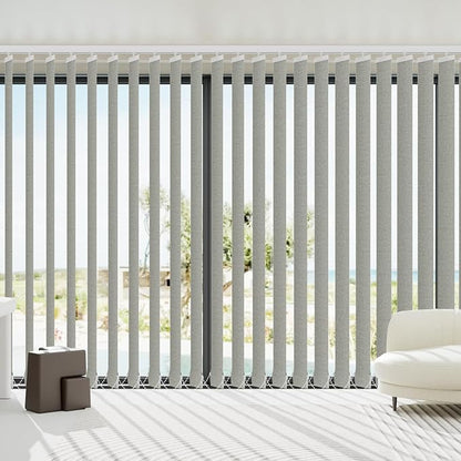 Blindify Motorized Vertical Blinds Compatible with Alexa Google Home, Blackout Sliding Door Shades Smart Vertical Blinds Remote Control Customize, 3-Layer Grey