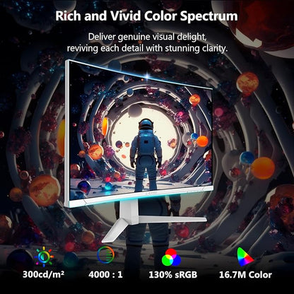 Z-Edge 27 inch Curved Gaming Monitor, FHD 1080P 300Hz Curved Monitor 1500R Computer Monitor, MPRT 1ms Monitor, 16.7M Colors, UG27S 2X DP 1.4 Ports and 2X HDMI 2.0 Ports (White