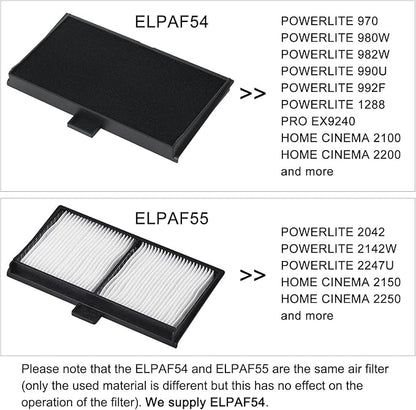 Litance ELPAF54 ELPAF55 Projector Air Filter for Epson Home Cinema 2150 2250 2200 2100 PowerLite EX9240 1288 2042 2142W 2247U 970 980W 982W 990U 992F EH-TW5400 EH-TW5600 Filter V13H134A54 V13H134A55
