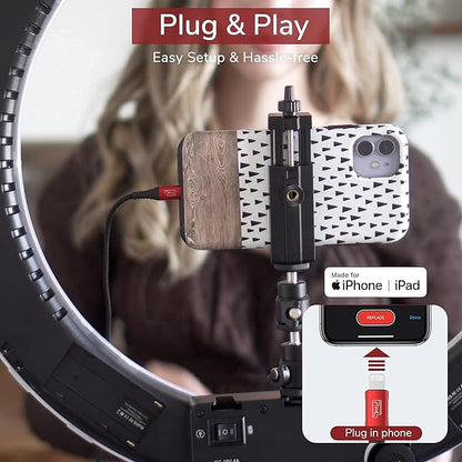 PIXEL Lavalier Microphone for iPhone (Apple MFi-Certified) | Lav Mic for Vlogging | External Microphone for Video Recording, Compatible with All Lightning Devices (10ft)