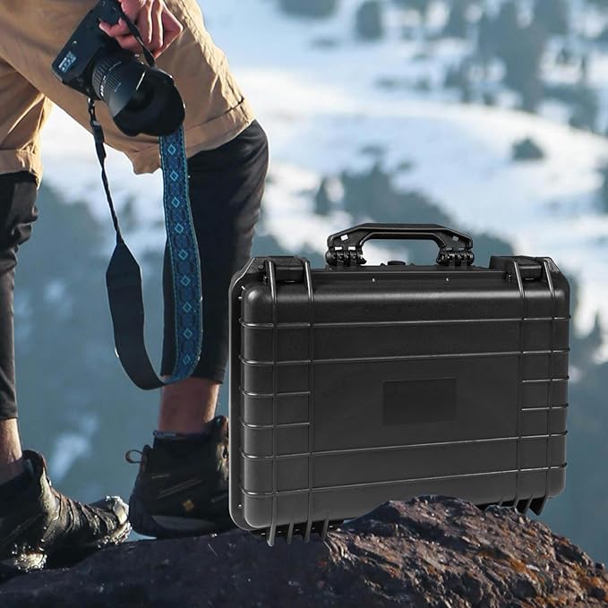 18x 13.8x 8 Inch Hard Case, Portable Weather Waterproof Protective Camera Case with Customizable Foam, Fit Use of Drones, Camera, Equipments, Black4
