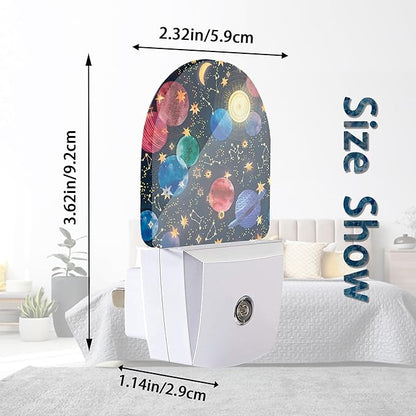 Axxitude Galaxy Space Constellation Cosmos Night Lights Plug into Wall for Girls Boys Room,Night Light LED Lamp Dusk to Dawn Sensor Round Lamp for Bedroom Bathroom Hallway Home Wall Decor Nightlight