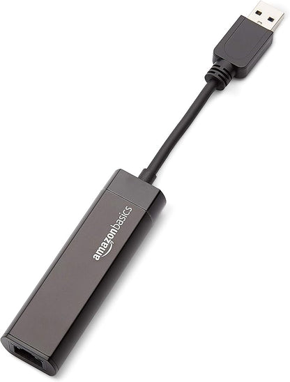 Amazon Basics USB 3.0 to 10/100/1000 Gigabit Ethernet Internet Adapter, 10-Pack, Black
