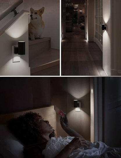 L LOHAS LED Night Light, Bright Wall Plug Night Light, 5000K Daylight White, Dimmable with Light Sensor, Decorative for Hallway, Bathroom, Kitchen, 4 Pack