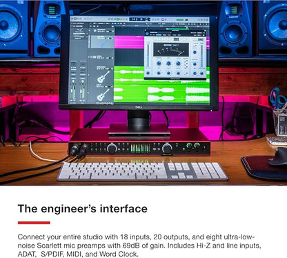Focusrite Scarlett 18i20 4th Gen USB Audio Interface, for Multitrack Recording, Music Production and Podcasting — High-Fidelity, Studio Quality Recording, and All the Software You Need to Record