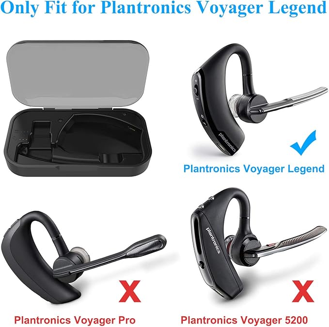 Power Charging Case Compatible with Plantronics Bluetooth Headset Voyager Legend, 2-in-1 Portable Charger Case with LED Status(Only Include The Charging Case)
