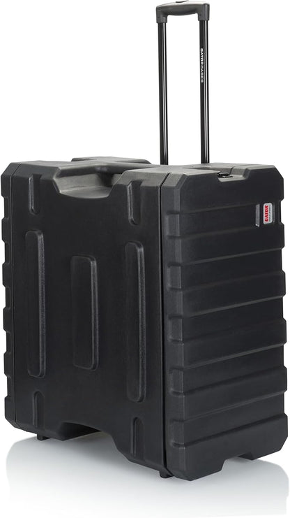 Gator Cases Pro Series 6U Rolling Rack Case with 19" Depth, Tow Handle & Recessed Wheels, Roto Molded Made in USA (G-PROR-6U-19)