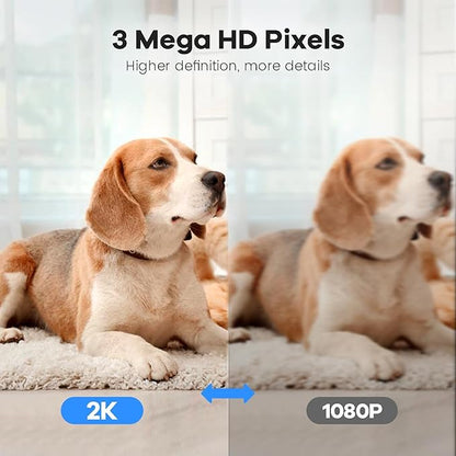 Smart Security Camera, 1080p Home Security Camera, Pan & Tilt 2.4Ghz Indoor IP Camera, with Person, Vehicle, Animal Detection, Phone App 2-Way Audio, Compatible with Alexa and Google Assistant