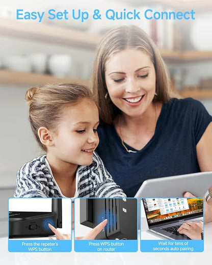 WiFi Extender Signal Booster for Home, WiFi Extender, Long Range up to 12880 Sq Ft and 105 Devices, Internet Extender WiFi Booster, WiFi Repeater with Ethernet Port, Signal Booster