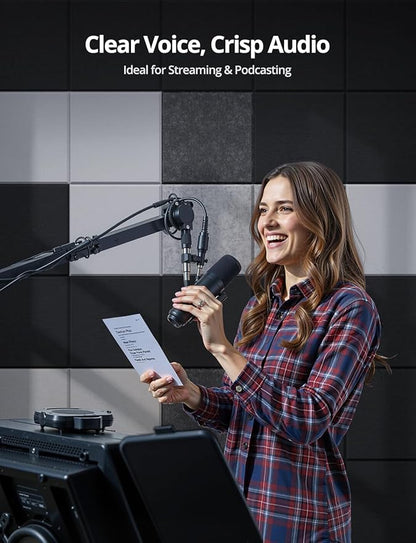 Square Acoustic Wall Panels, Sound Absorbing Panels for Walls, Ceiling, Doors, 12 Pack 12"x12"x0.5" Self Adhesive Decorative Grey Acoustic Tiles for Recording Studio, Office, Room, Home