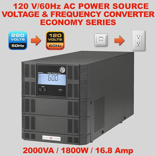 Voltage & Frequency Converter & Transformer - Step-Down 220V 50Hz to 120V 60Hz - Continuous Power, Smart Protection Features, Pure Sine Wave Output – PowerXchanger EX-08