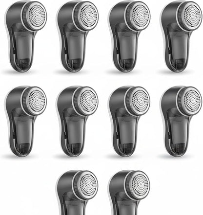 Ferrochef 10 Pack Fabric Shaver and Lint Remover,Sweater Defuzzer with 20 Replaceable Blades,Fuzz Remover Furniture Sweater Shavers to Remove Pilling, Battery Operated, Gray