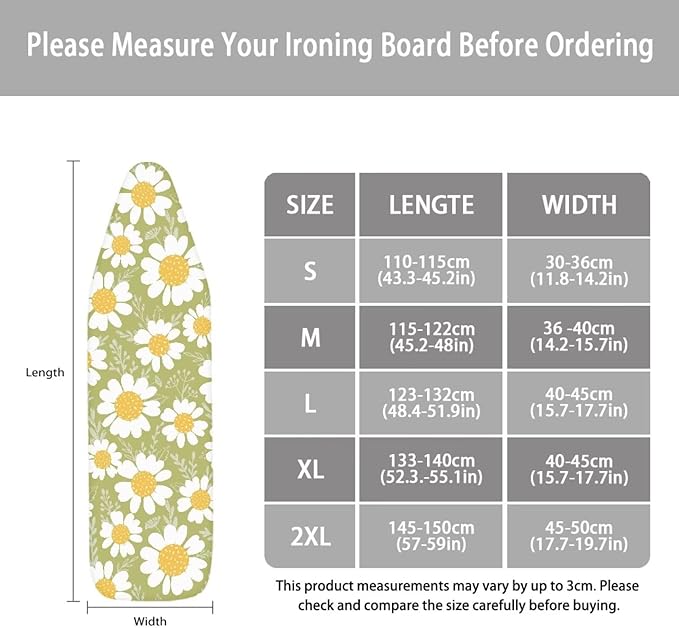 ZCFYGDX Butterfly Cherry Blossom Print Ironing Board Cover Decor - 14 x 45 inch Elastic Edge 3 Bottom Nylon Buckle Straps, Stain Resistant & Resistant Scorch, Easy Installation Cover