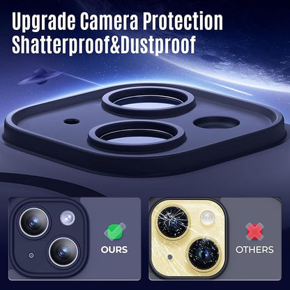 Designed for iPhone 14 Case, Compatible with MagSafe, with Privacy Screen Protectors X2, [Camera Protection] [15FT Military Drop Protection] Shockproof Phone Case, 6.1", Navy Blue