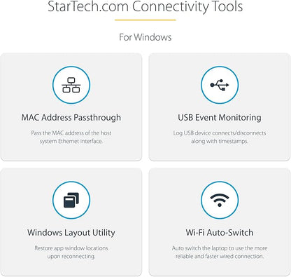 StarTech.com USB-C Docking Station for Windows and ChromeOS, Triple 4K HDMI DP Video, USB 10Gbps Hub, 100W Laptop Charging, GbE