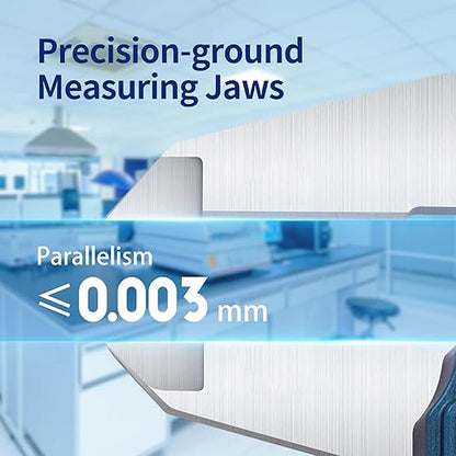 Dasqua 6”/150mm IP67 Absolute Origin Digital Caliper, Stainless Steel, Accuracy ±0.001”/0.02mm, Resolution 0.0005"/0.01mm/1/128, Water/Coolant/Dust Protection, in/mm/Fraction Conversion