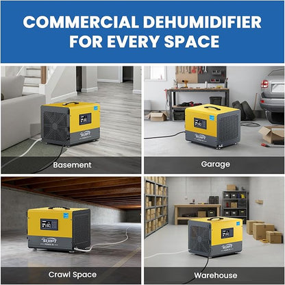 Crawl Space Dehumidifier with Pump, Sijipt 70 Pints Commercial Dehumidifier for Basement, Energy Star Dehumidifier with Drain Hose, Auto Defrost, Memory Restart, Covers Up to 1000 Sq Ft