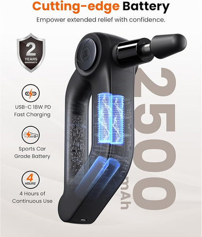 BOB AND BRAD D5 Pro Plus Massage Gun with Heat, FSA-HSA Eligible, 13mm Amplitude Deep Tissue Percussion Massage Gun with Max Power for Muscle Therapy, Professional Muscle Massager