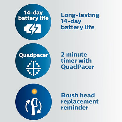 Philips Sonicare Compact Flosser 1000, Blue, ProtectiveClean 5300 Rechargeable Electric Toothbrush and 2PK Compact Nozzle Bundle